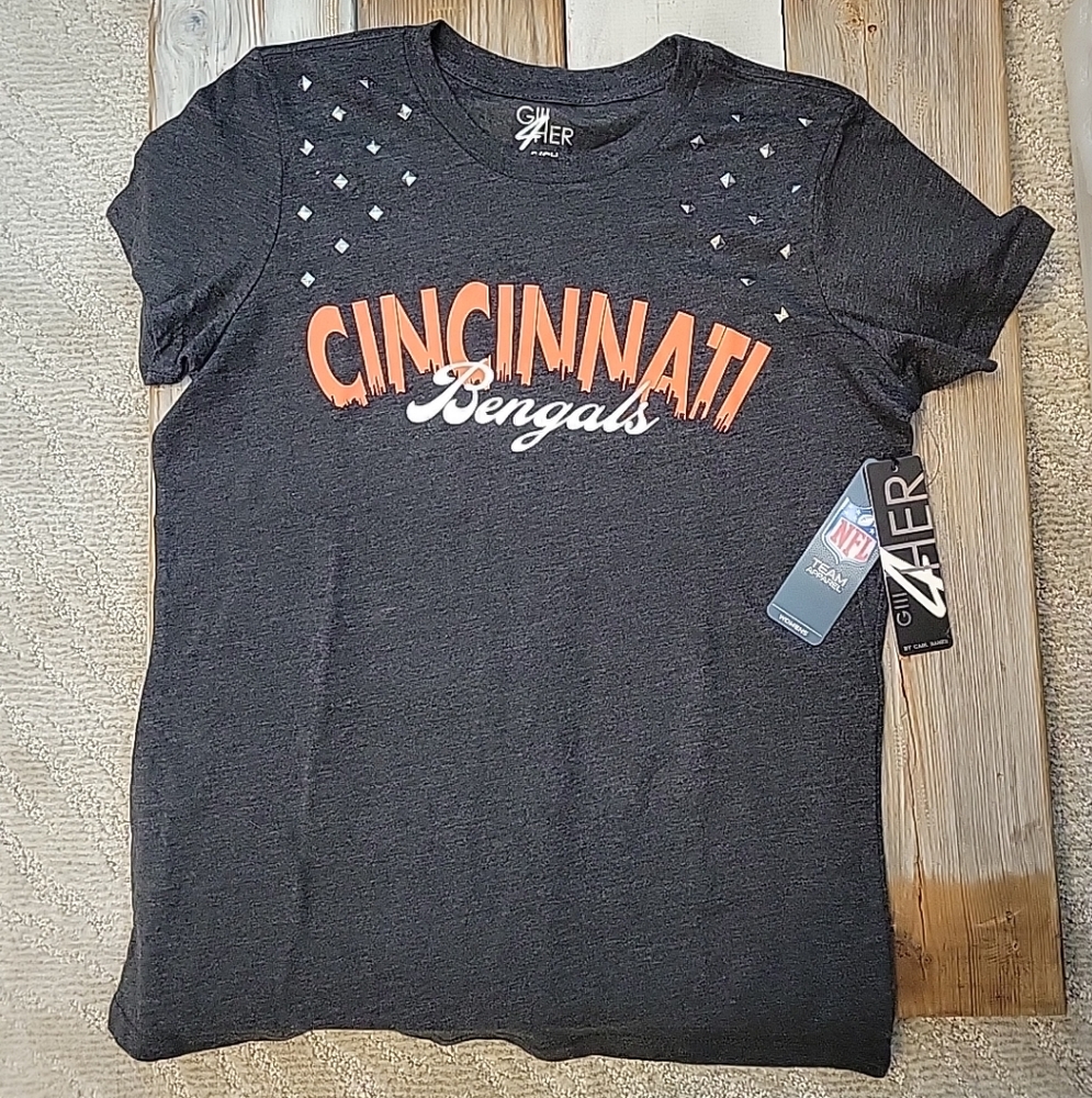 G III For Her Carl Banks CINCINNATI BENGALS Official Licensed T-Shirt Size S NWT